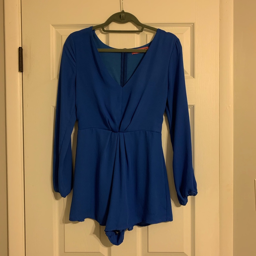 Cobalt blue shorts romper